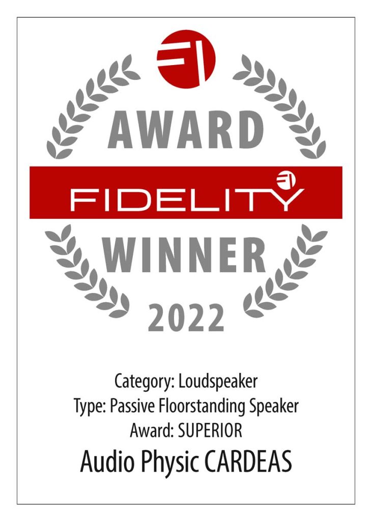 FIDELITY Award 2022 Audio Physic Cardeas