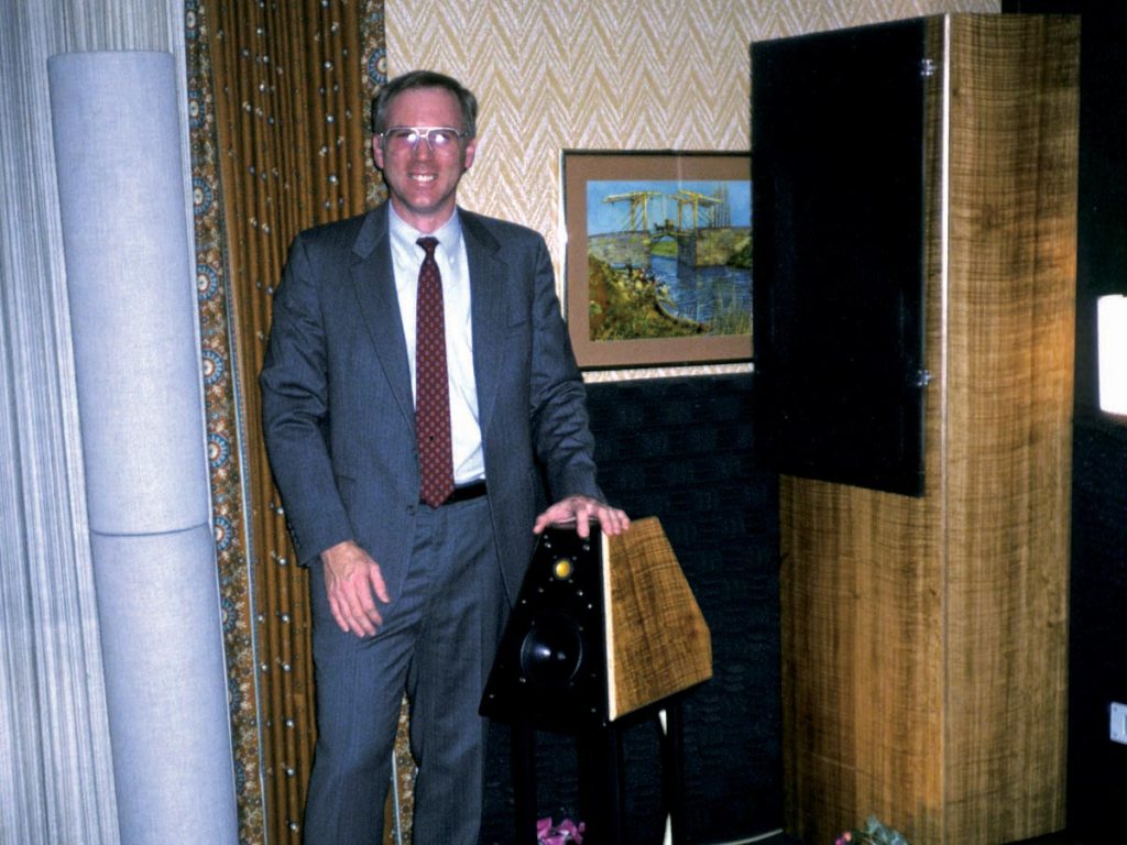 Dave Wilson with some of his loudspeakers