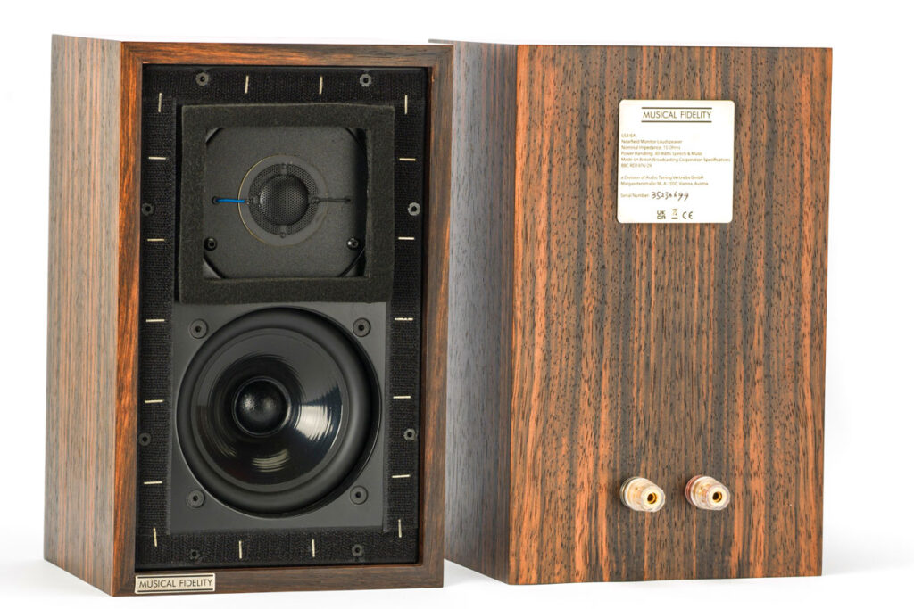 Musical Fidelity A1 integrated amplifier and LS3/5a sealed-box loudspeakers