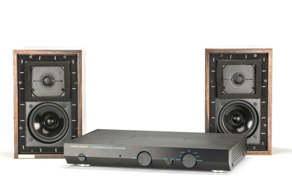 Musical Fidelity A1 integrated amplifier and LS3/5a sealed-box loudspeakers